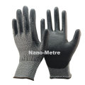 NMSAFETY Nuevo calibre 18 PU de palma anti-corte de seguridad resistente al corte nivel 3 guantes